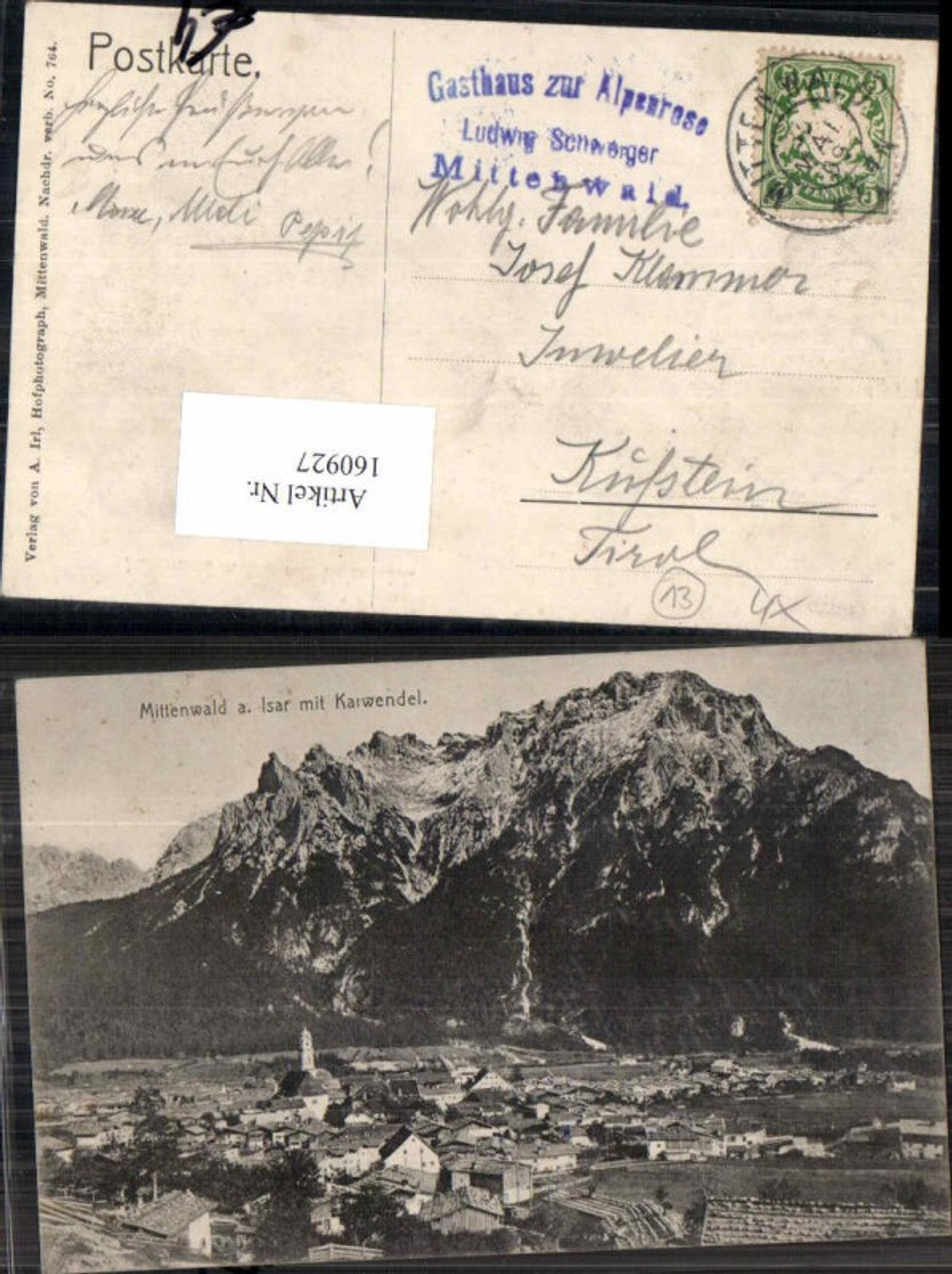 160927,Mittenwald in Bayern Isar 1908