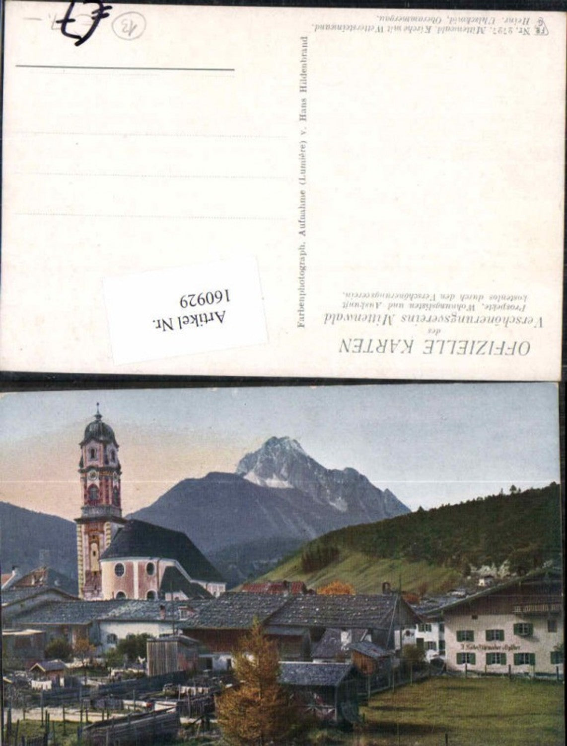 160929,Verschönerungsverein Mittenwald in Bayern Kirche