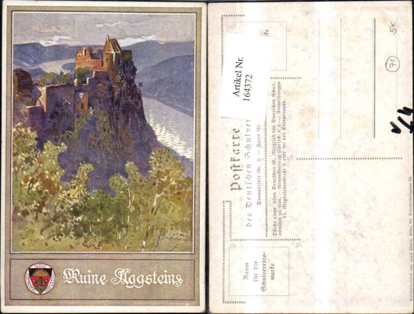 164372,Dt Schulverein 136 Donaubilder Ruine Aggstein