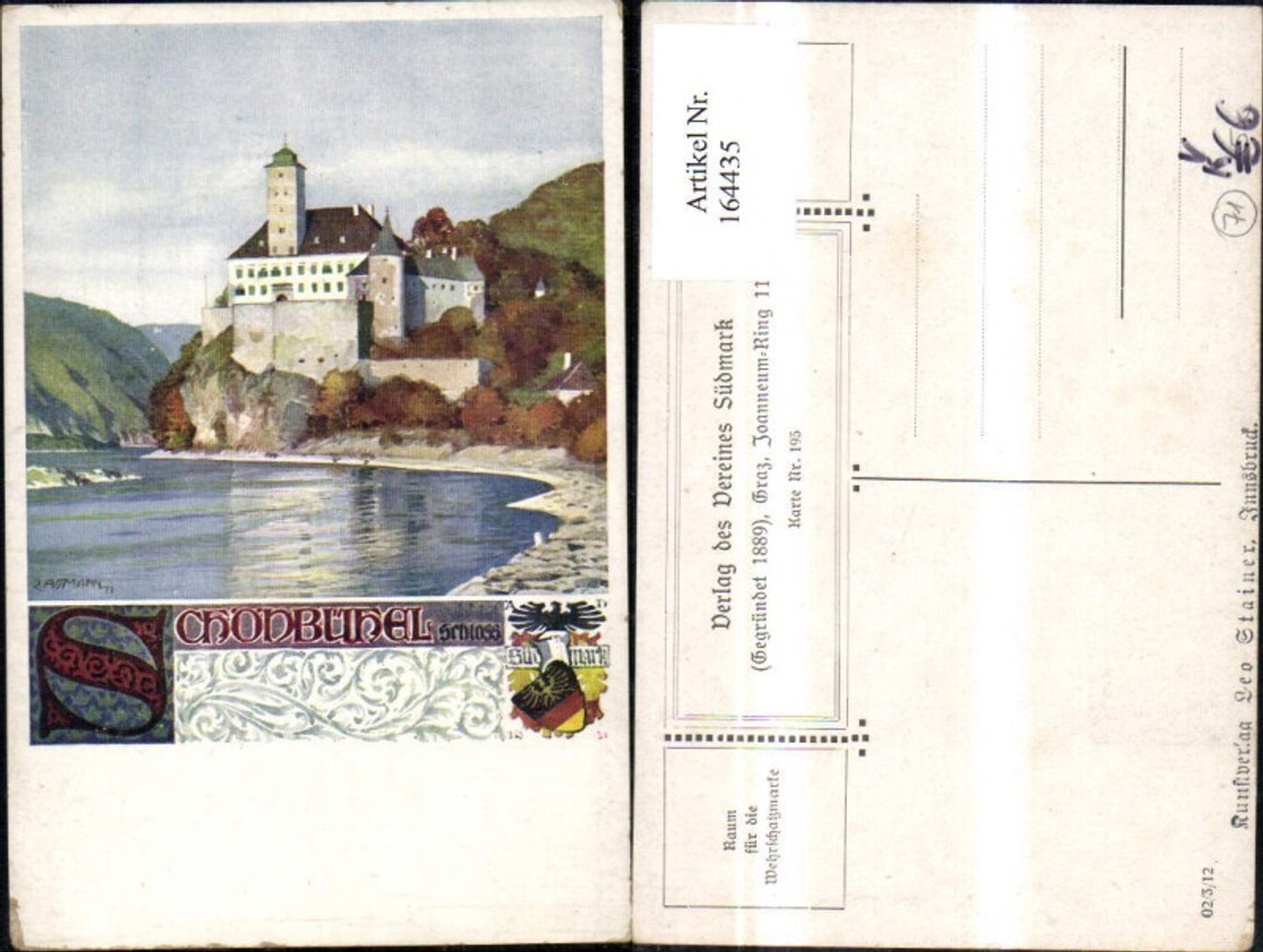 164435,Verein Südmark 195 Schönbühel Schloss sign R. Assmann
