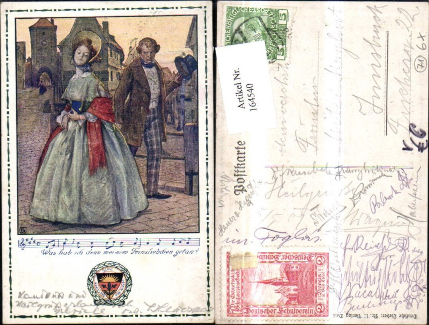 164540,Dt Schulverein 40 Deutsche Lieder Was hab ich denn meinen Feinsliebchen getan Frau Mann Hut