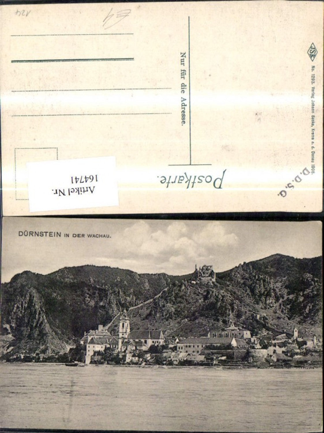 164741,Dürnstein i. d. Wachau Ansicht m. Ruine