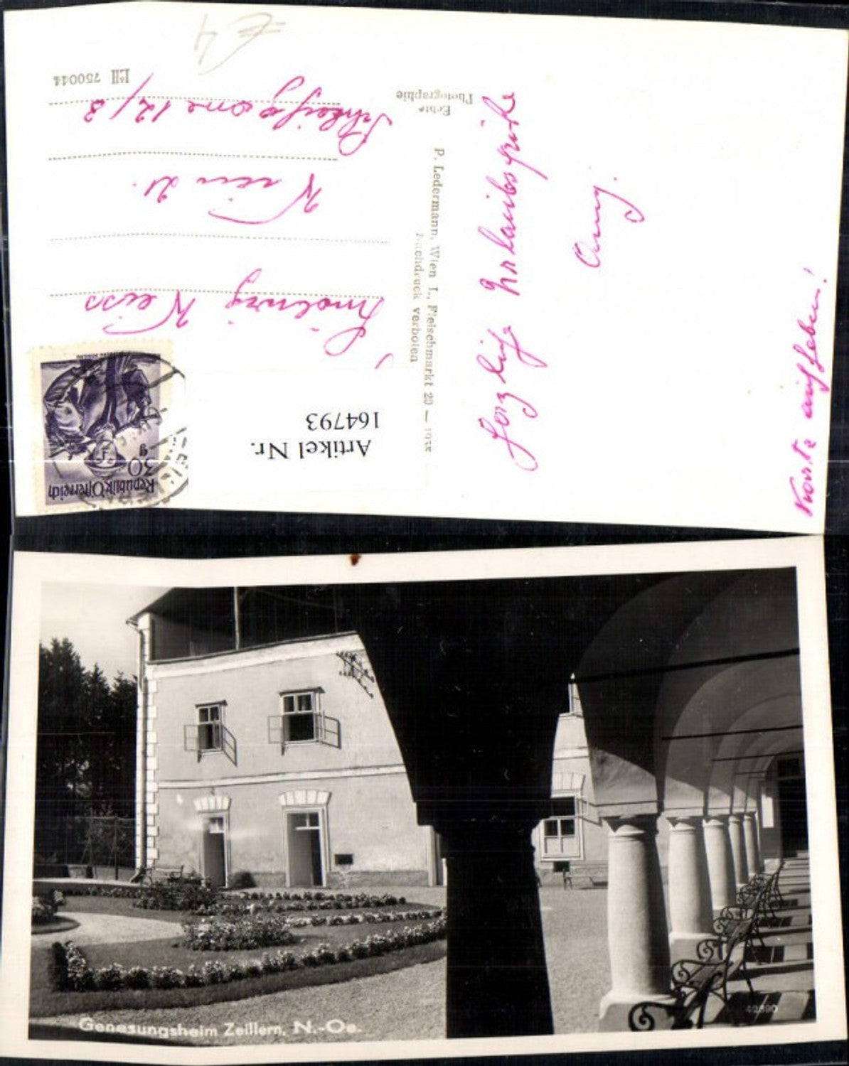 164793,Zeillern b. Amstetten Genesungsheim Ansicht Arkadenhof