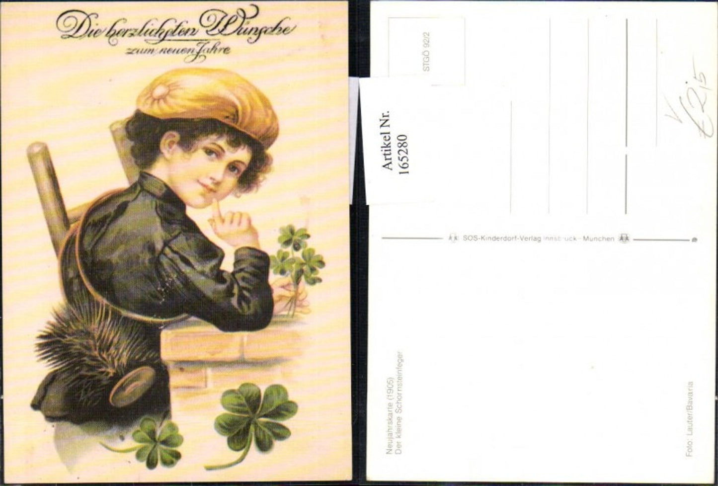 165280, SOS Children's Village STGÖ 92/2 New Year's Card The Little Chimney Sweep