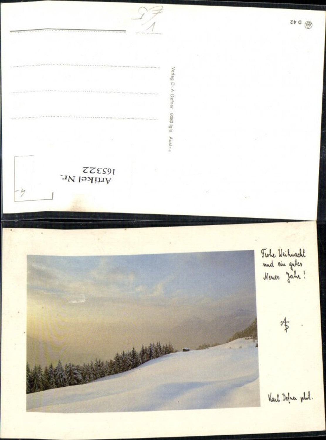 165322,Dr Defner D 42 Frohe Weihnacht u. Ein gutes neues Jahr