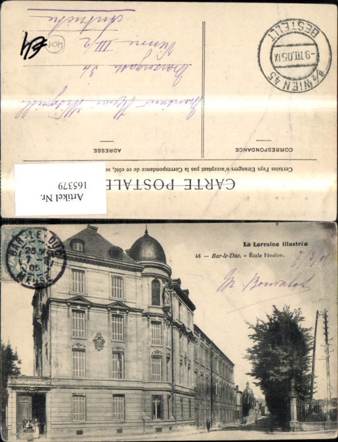 165379,La Lorraine illustree Bar le Duc Ecole Fenelon 1905