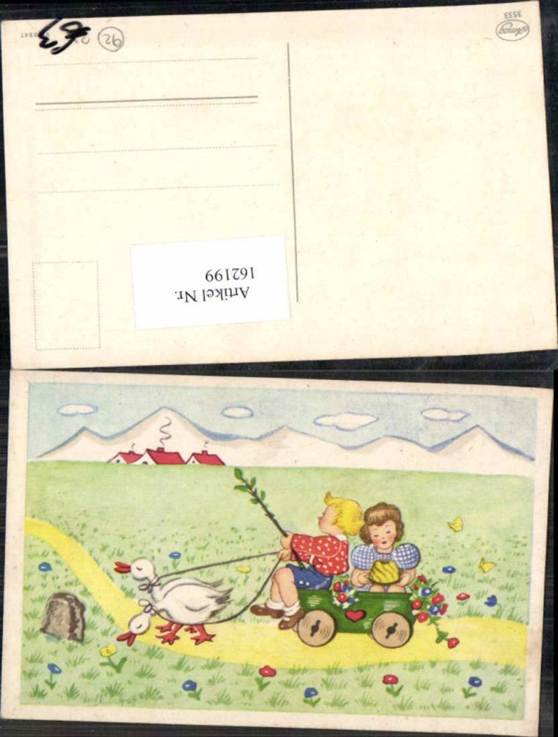 162199,Süsse Kinder in Leiterwagen Enten