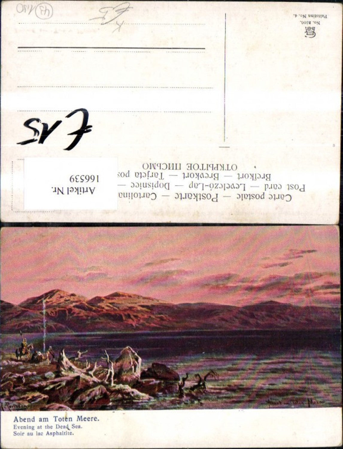 166539,Abend a. Toten Meer Künstler Ak sign F. Perlberg