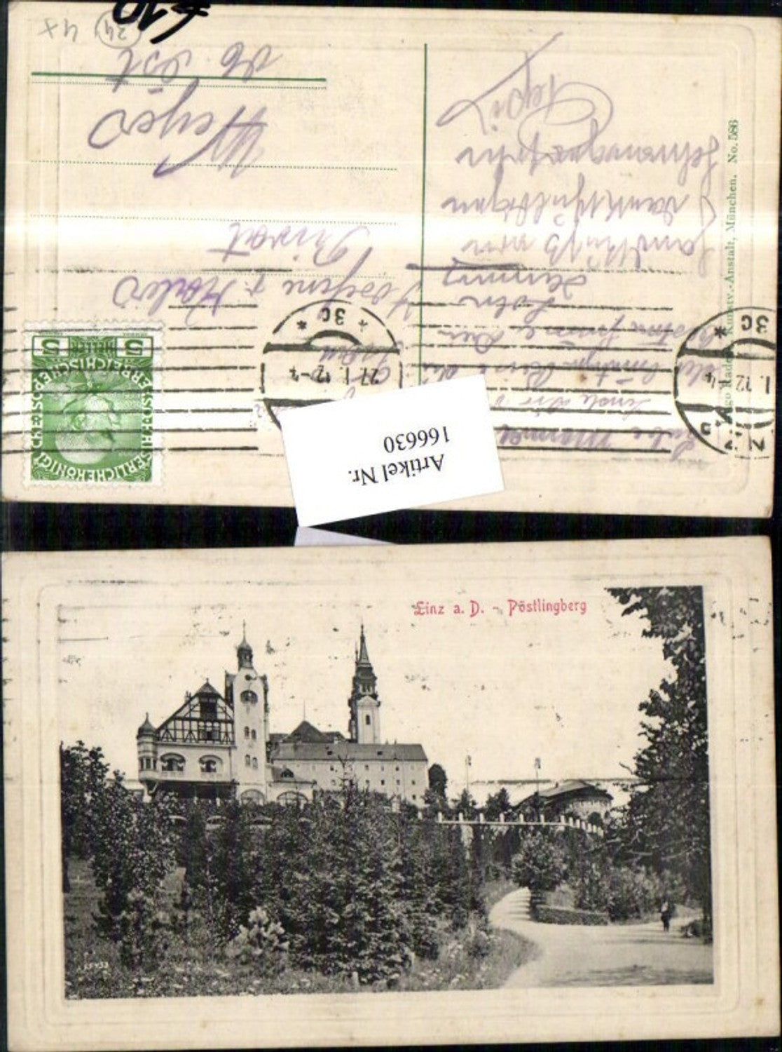 166630,Linz Pöstlingberg Passepartout 1912