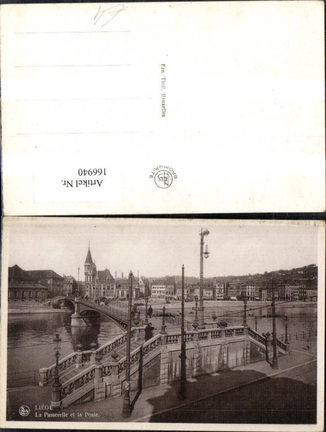 166940,Lüttich Liege La Passerelle et la Poste Brücke