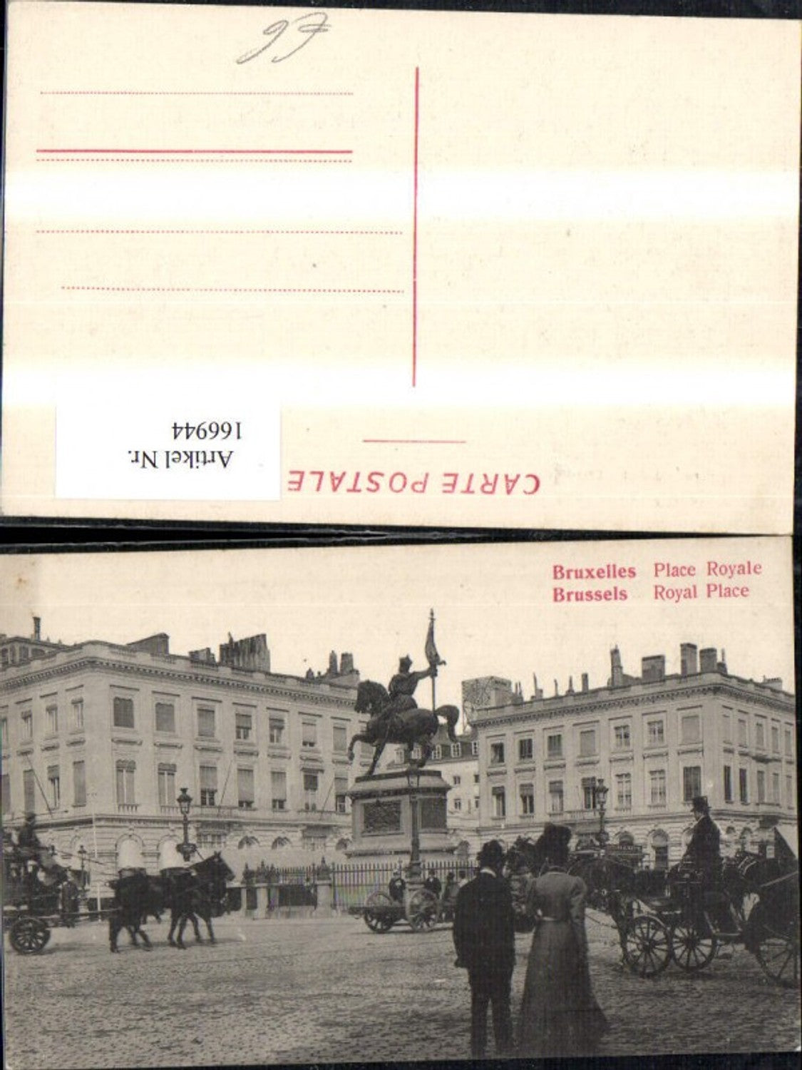 166944,Bruxelles Place Royal Brüssel Platz Statue Personen Kutsche
