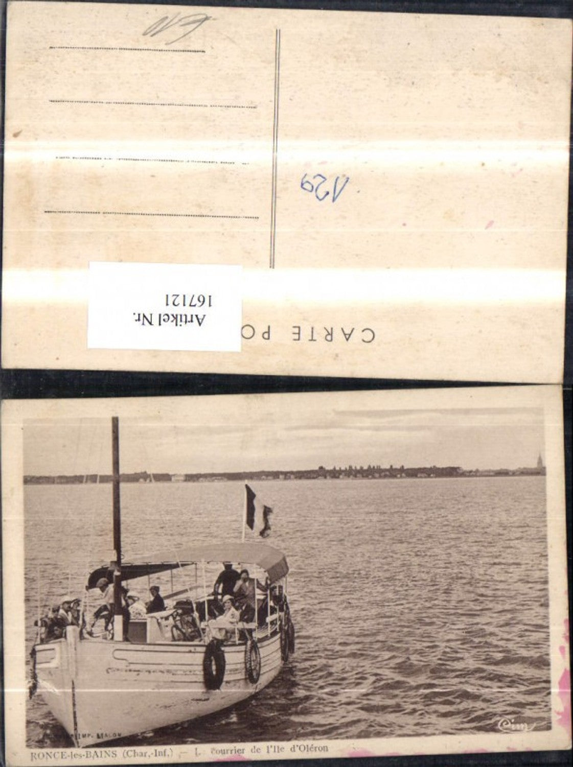 167121,Ronce les Bains L courrier de Ille d Oleron Schiff Boot m. Personen