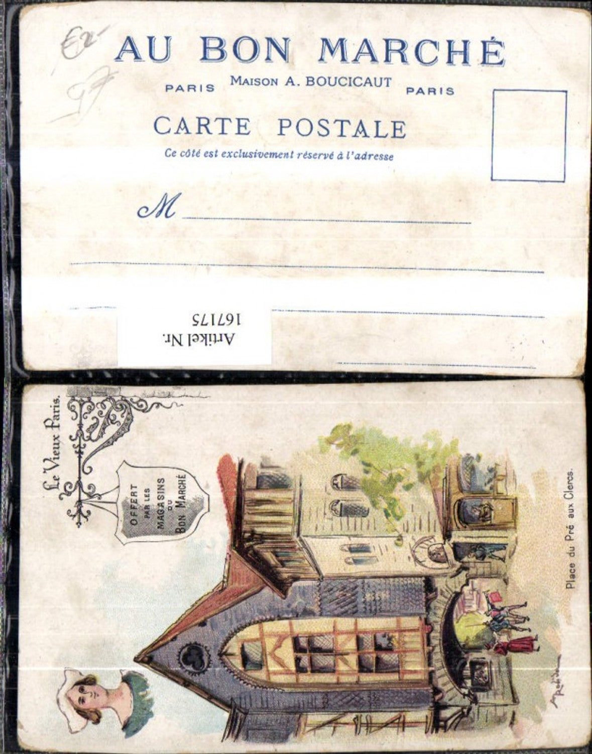 167175,Paris Place du Pre aux Cleres Künstler Ak