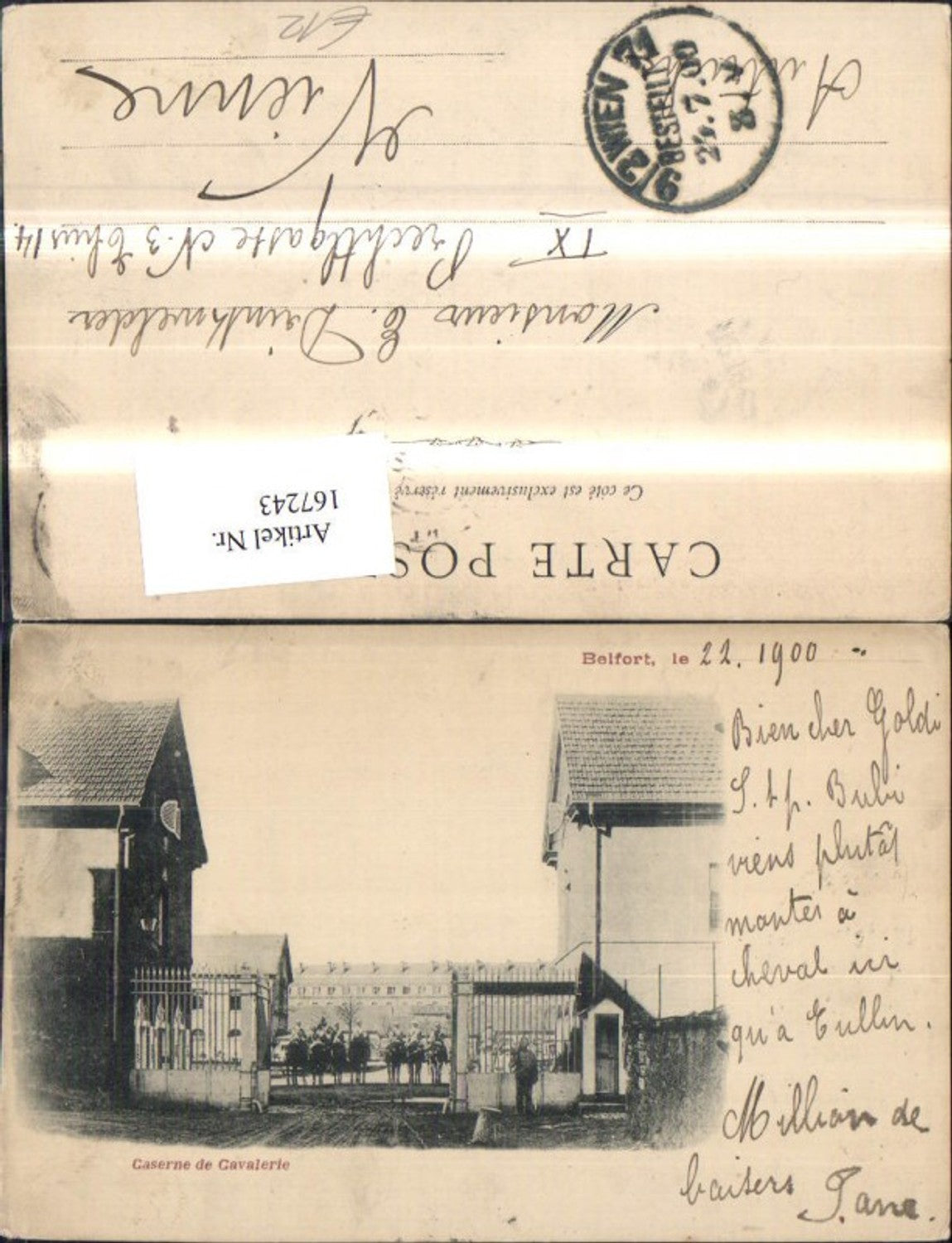 167243,Belfort Caserne de Cavalerie 1900