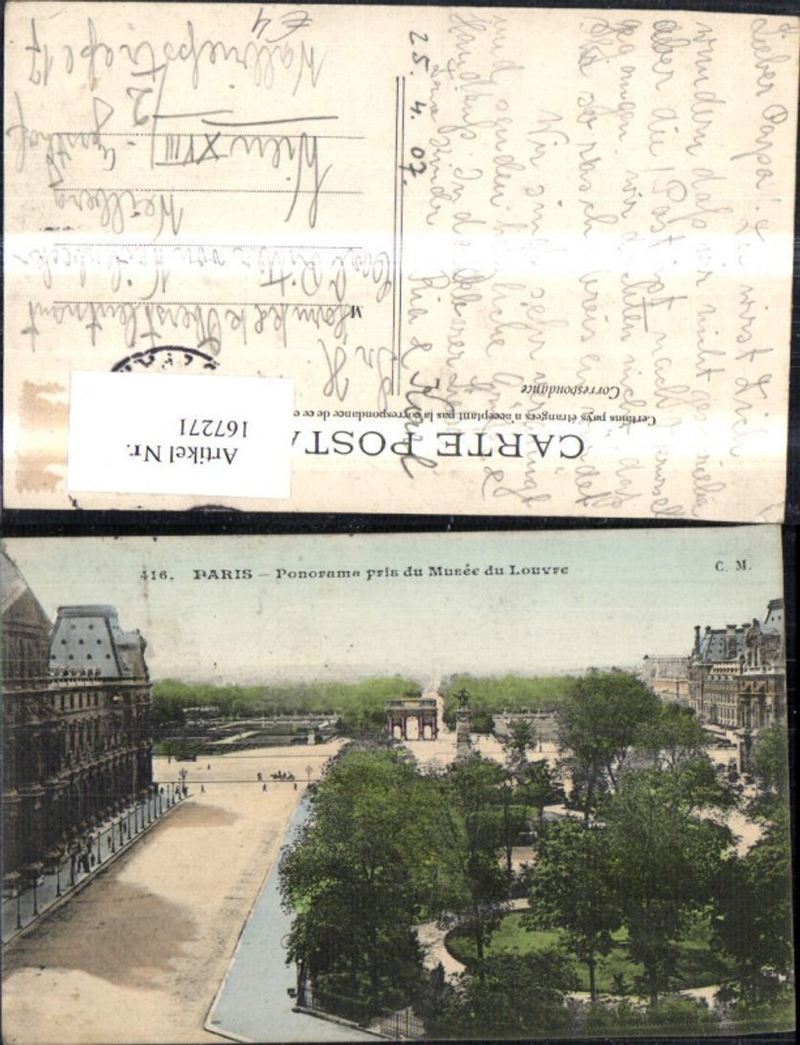 167271,Paris Ponorama pris du Musee du Louvre Panorama Museum 1907