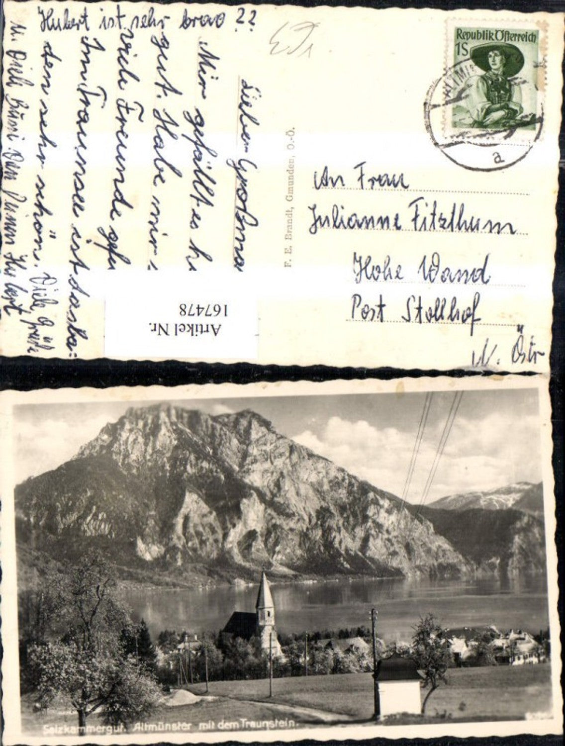 167478,Salzkammergut Altmünster m. d. Traunstein pub Brandt 5096