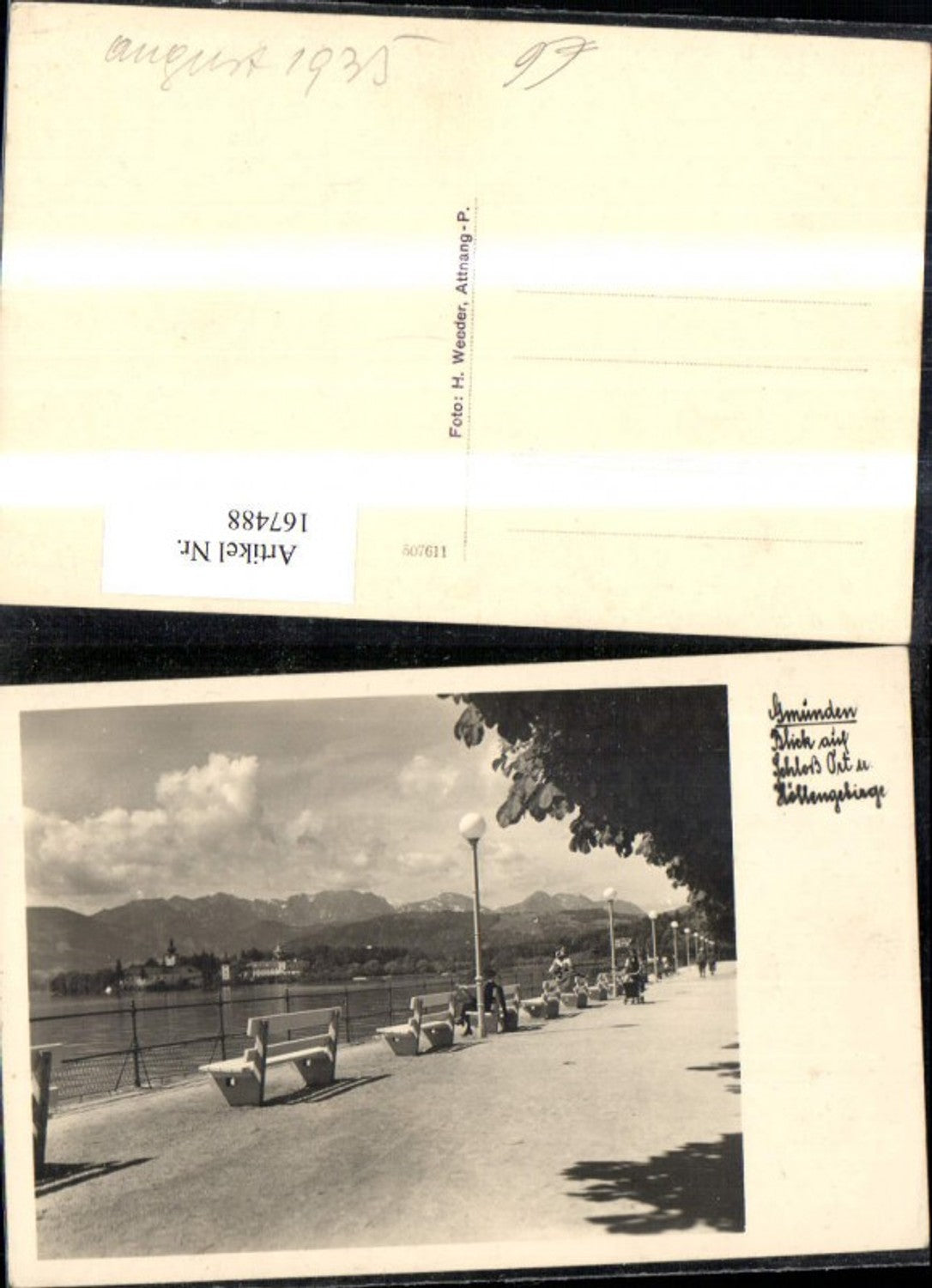 167488,Gmunden Blick auf Schloss Orth u. Höllengebirge