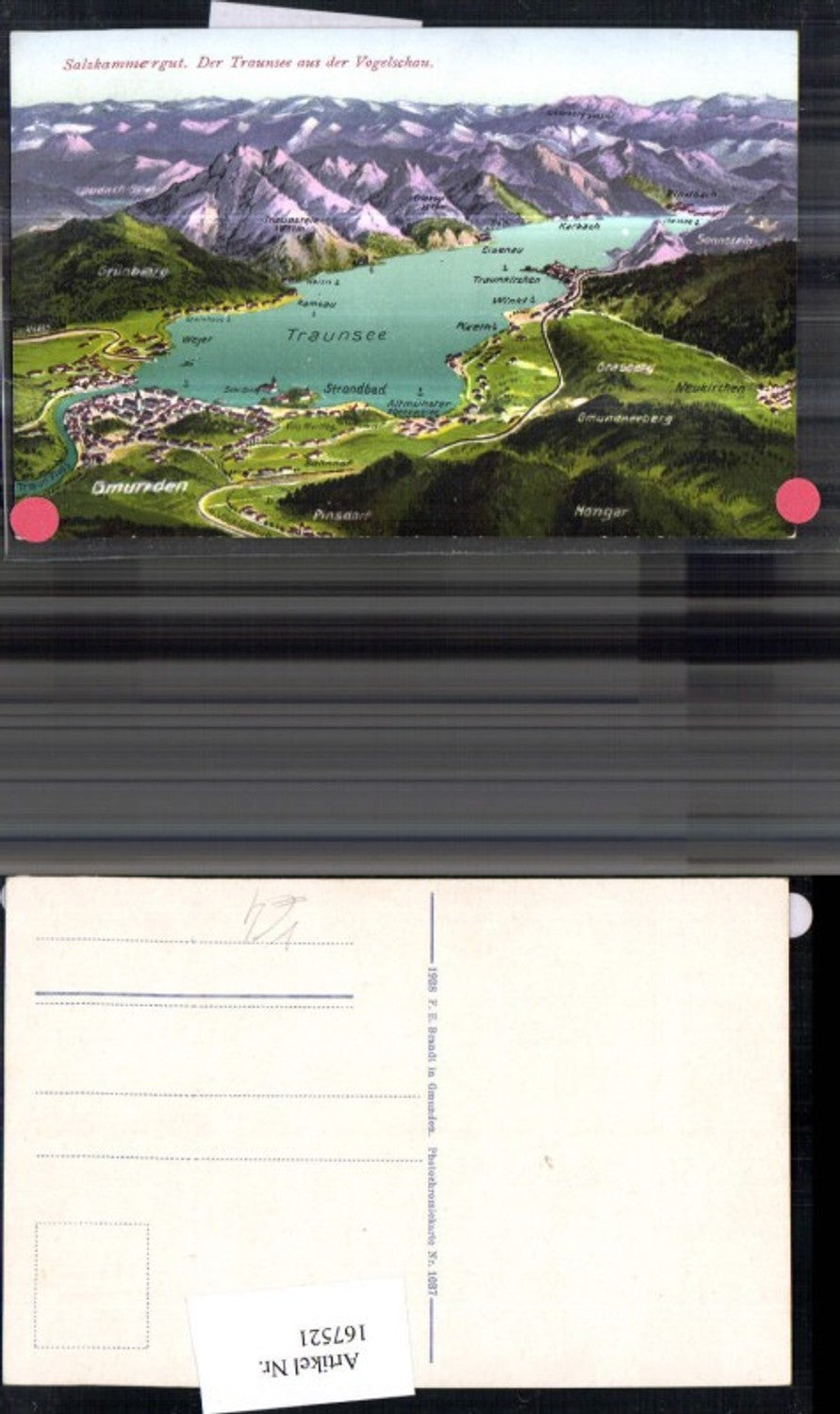 167521,Salzkammergut Traunsee Vogelschau Totale pub Brandt 1037