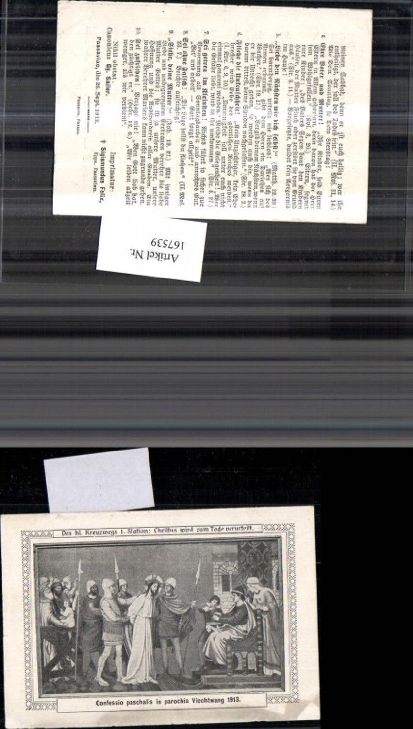 167539,Heiligenbild Viechtwang 1913 Confessio paschalis in parochia