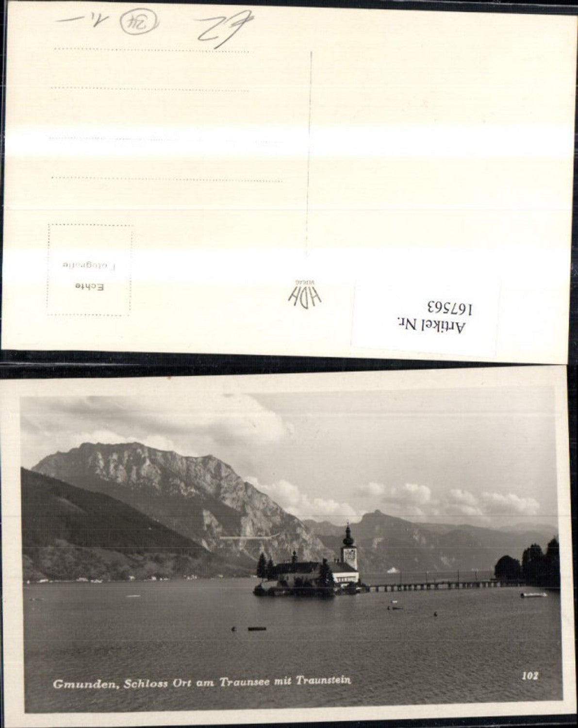 167563,Gmunden Schloss Orth a. Traunsee m. Traunstein