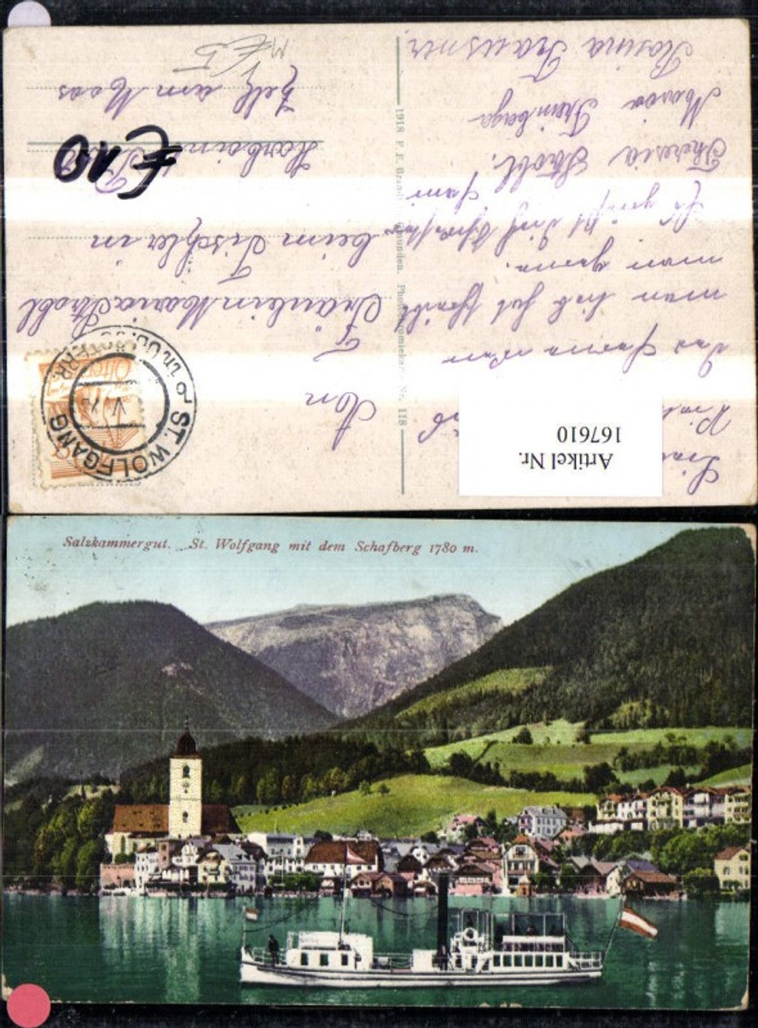 167610,Salzkammergut St. Wolfgang m. d. Schafberg Schiff pub Brandt 118