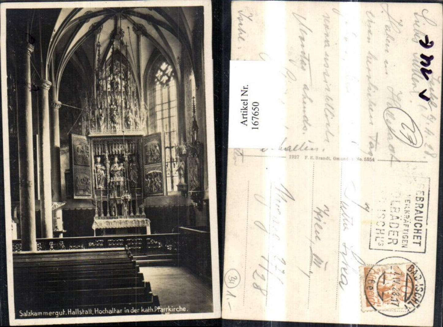 167650,Salzkammergut Hallstatt Hochaltar Pfarrkirche