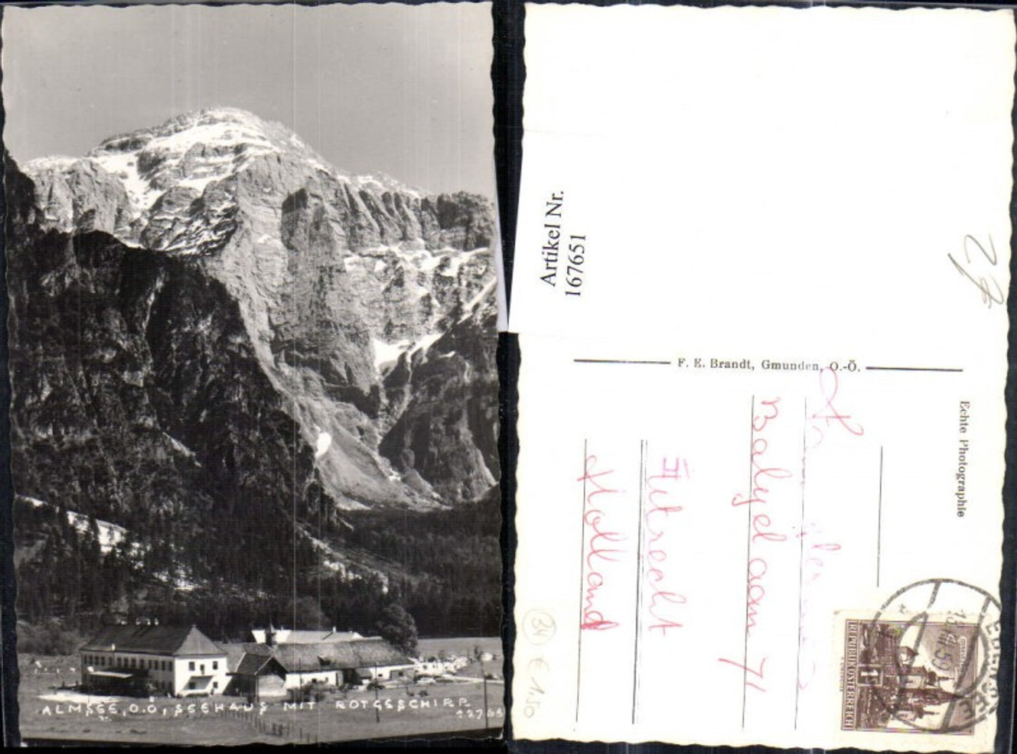 167651,Grünau Almsee m. Rotgschirr pub Brandt