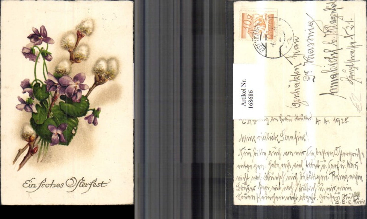 168686, Easter Violets Palm branches