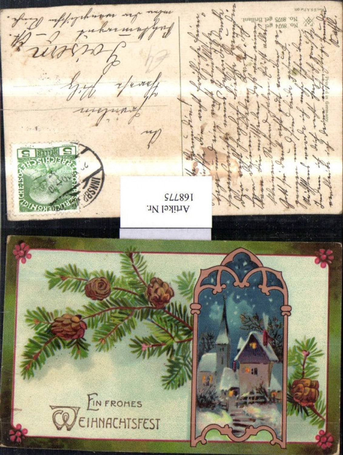 168775, Christmas, fir branches, cones, snowy landscape, church, house