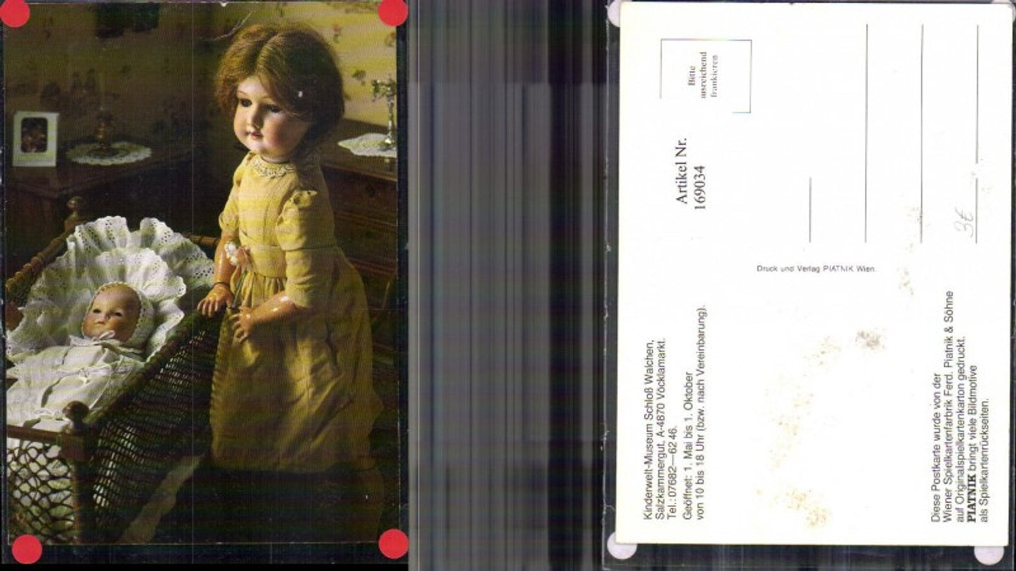 169034, Doll child with baby doll in cradle, Children's World Museum, Walchen Castle