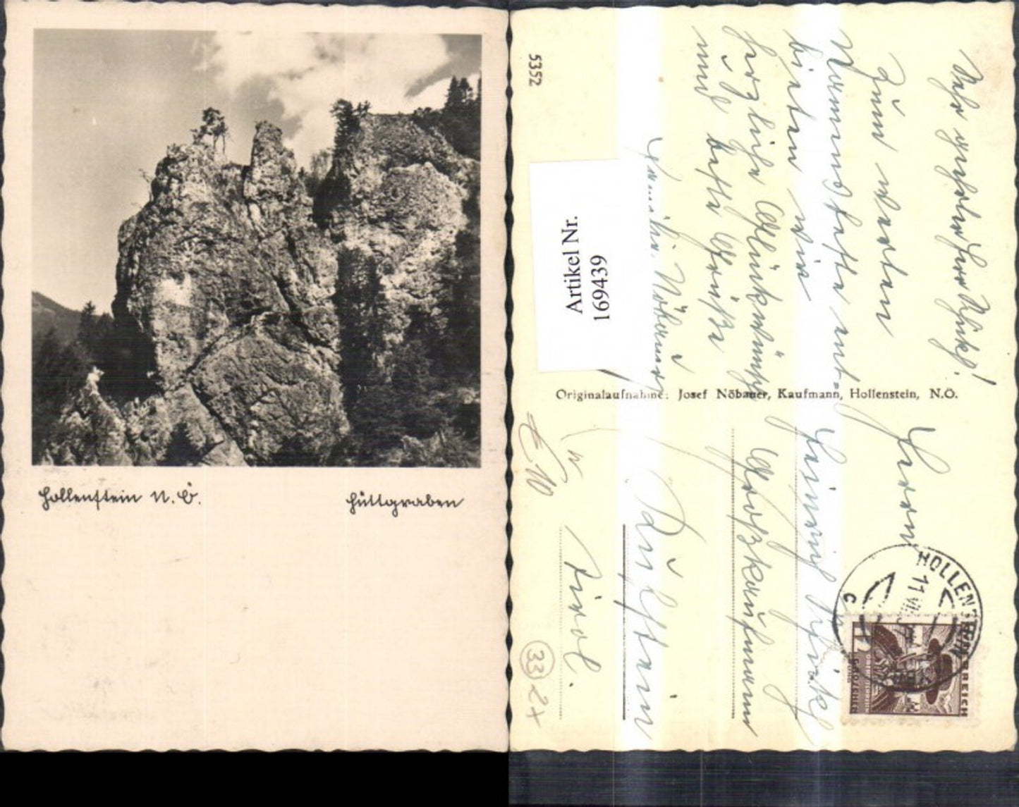 169439,Hollenstein a. d. Ybbs 1937 Felsansicht