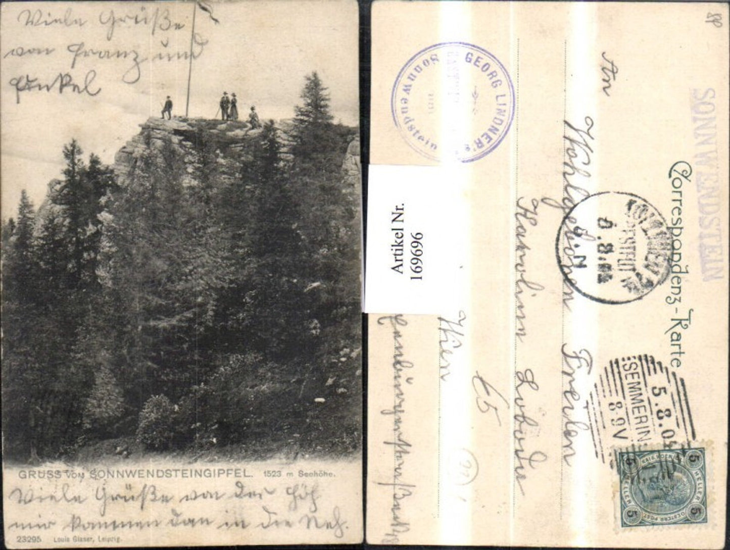 169696,Neunkirchen Gruß vom Sonnenwendsteingipfel