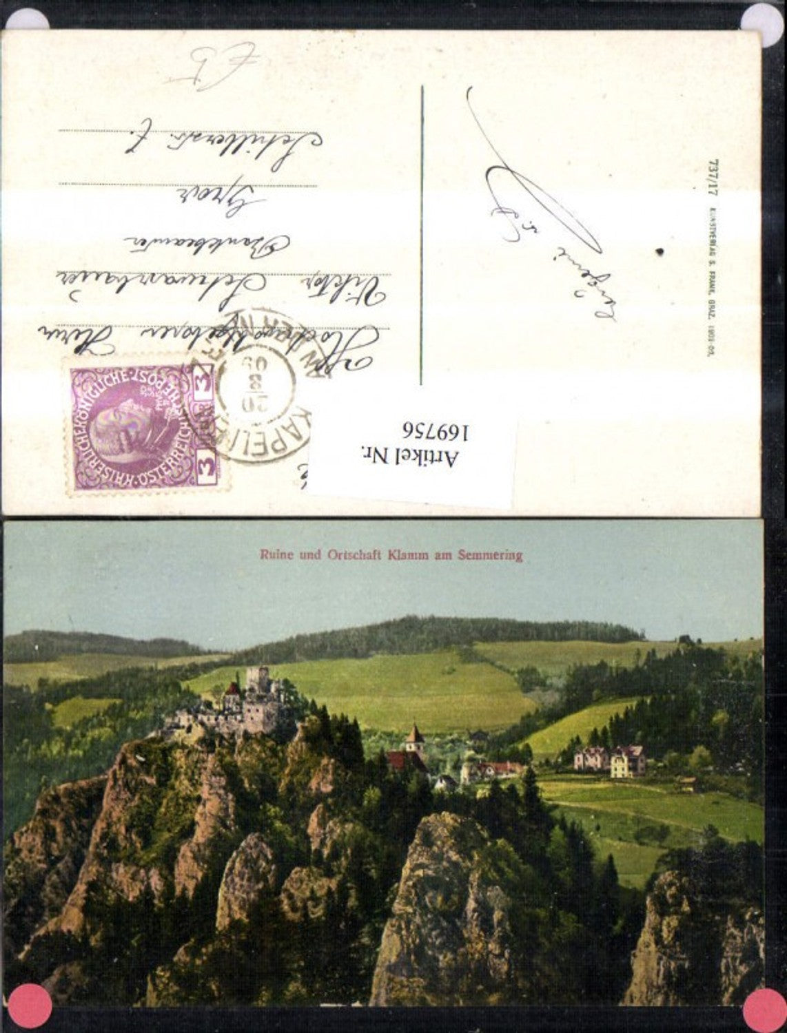 169756,Klamm am Semmering Ruine und Ortschaft