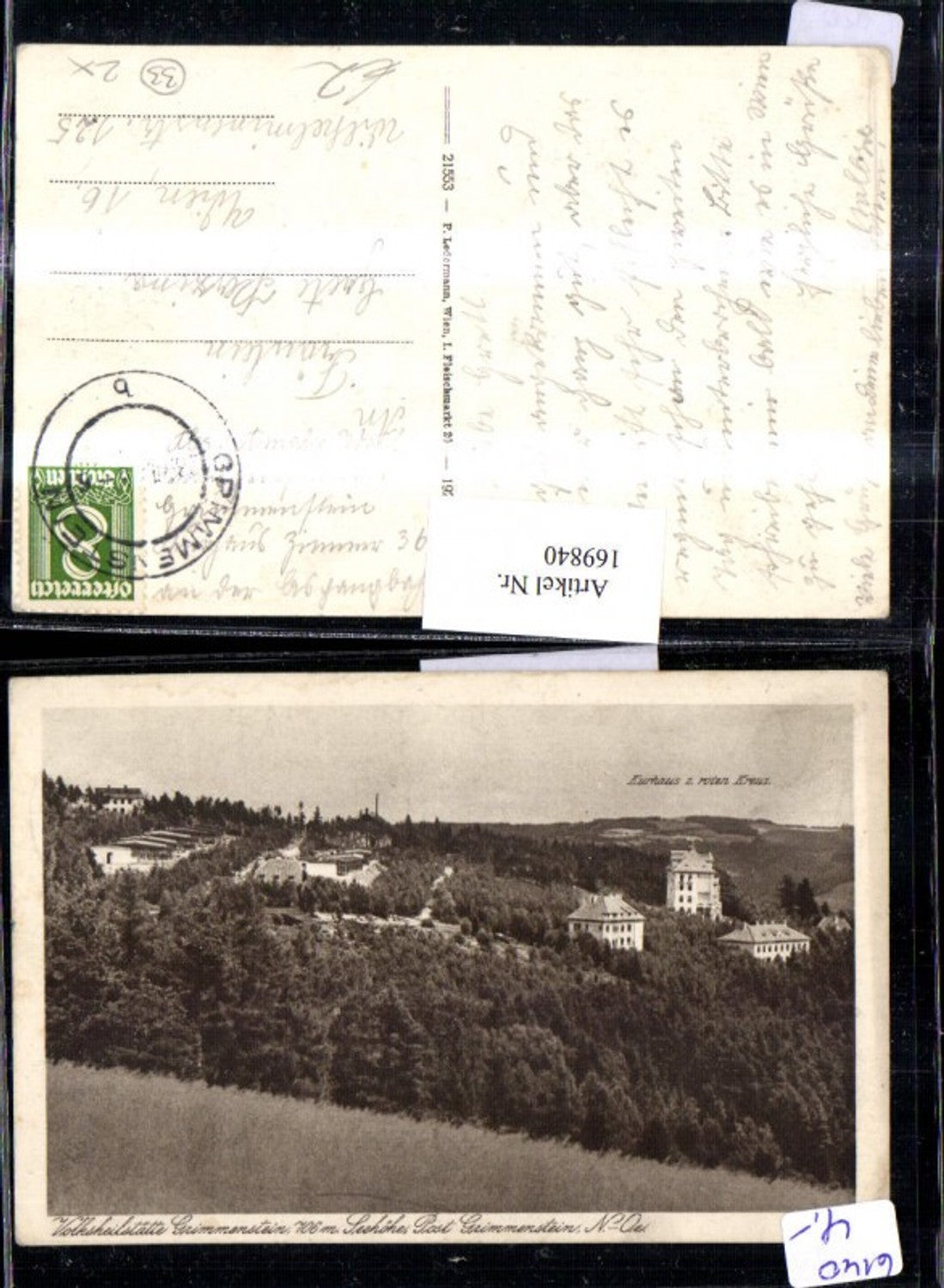 169840,Grimmenstein Volksheilstätte Kurhaus z. Roten Kreuz