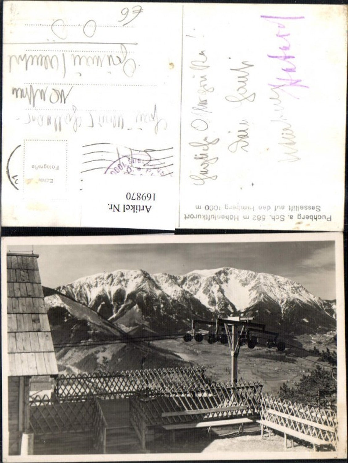 169870,Puchberg a. Schneeberg Höhenluftkurort Sessellift auf den Himberg