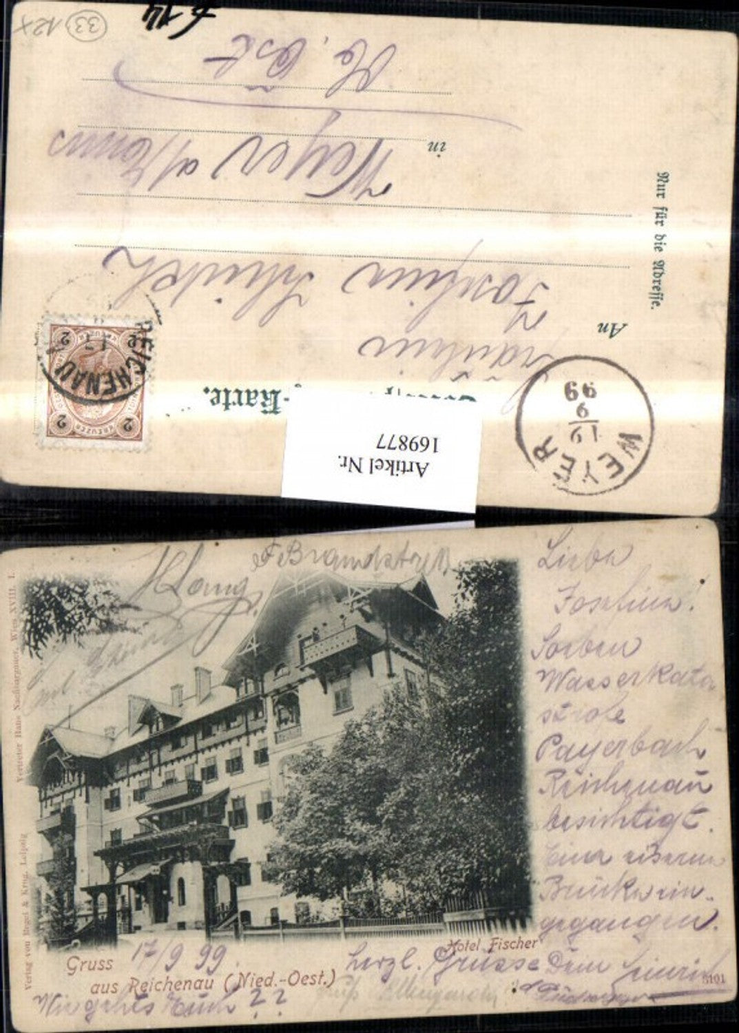 169877,Gruß aus Reichenau Hotel Fischer seltene AK