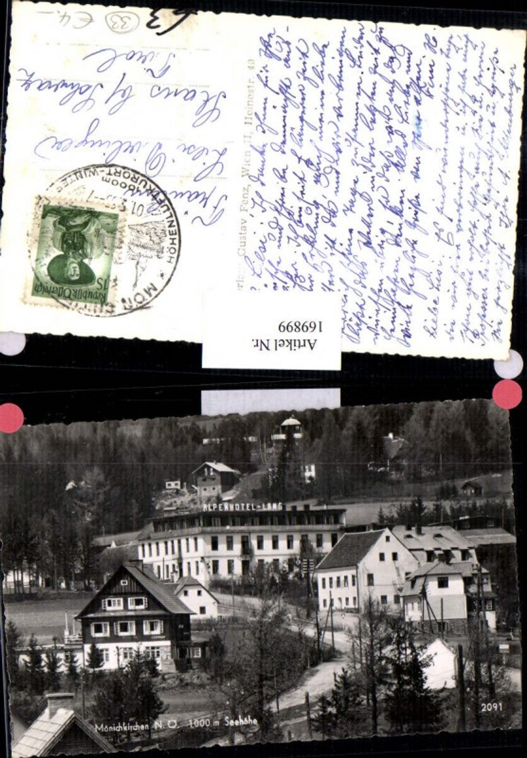 169899,Mönichkirchen Gasthof Alpenhotel Lang Ortsansicht