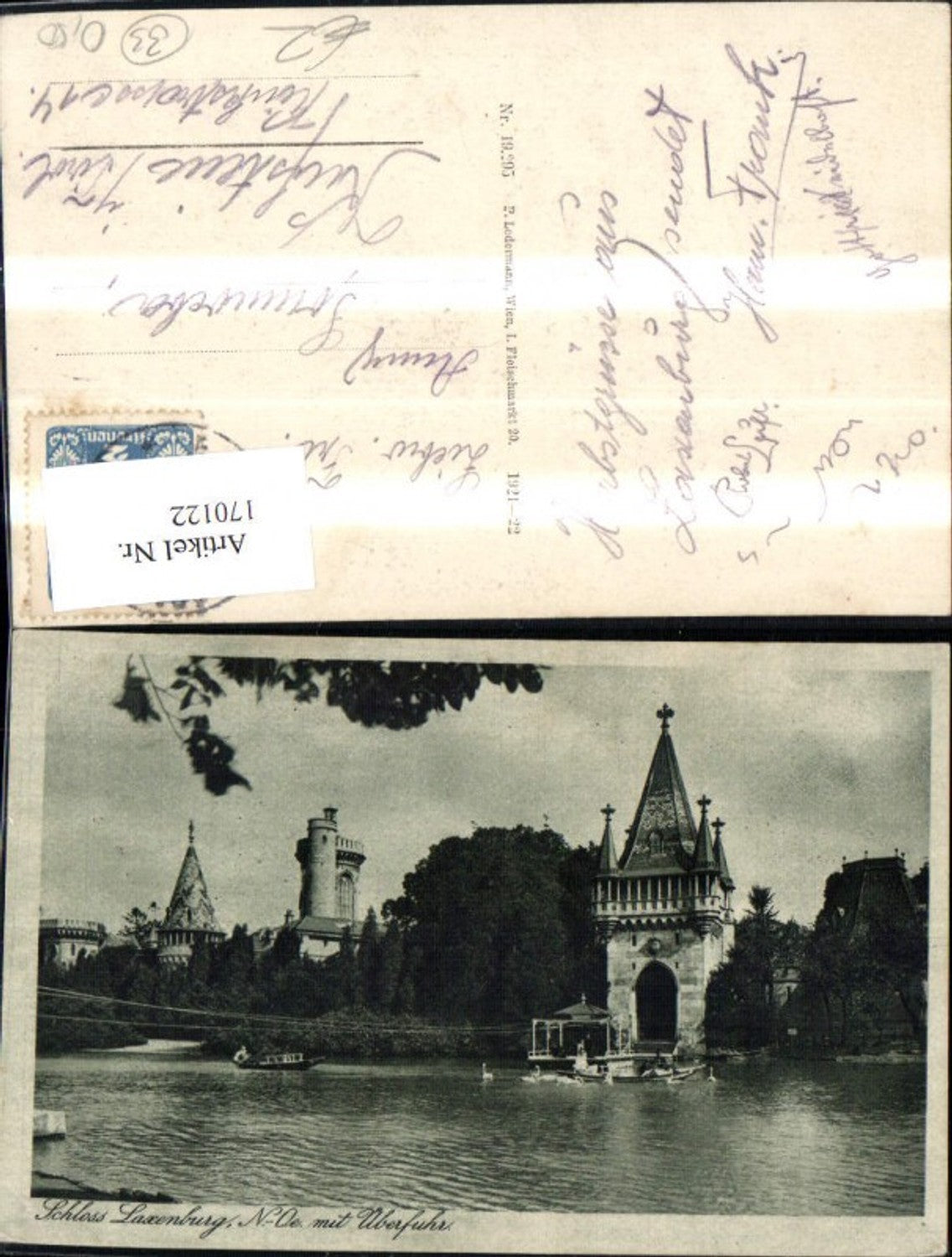 170122,Laxenburg Schloss m. Überfuhr Ruderboot Boot