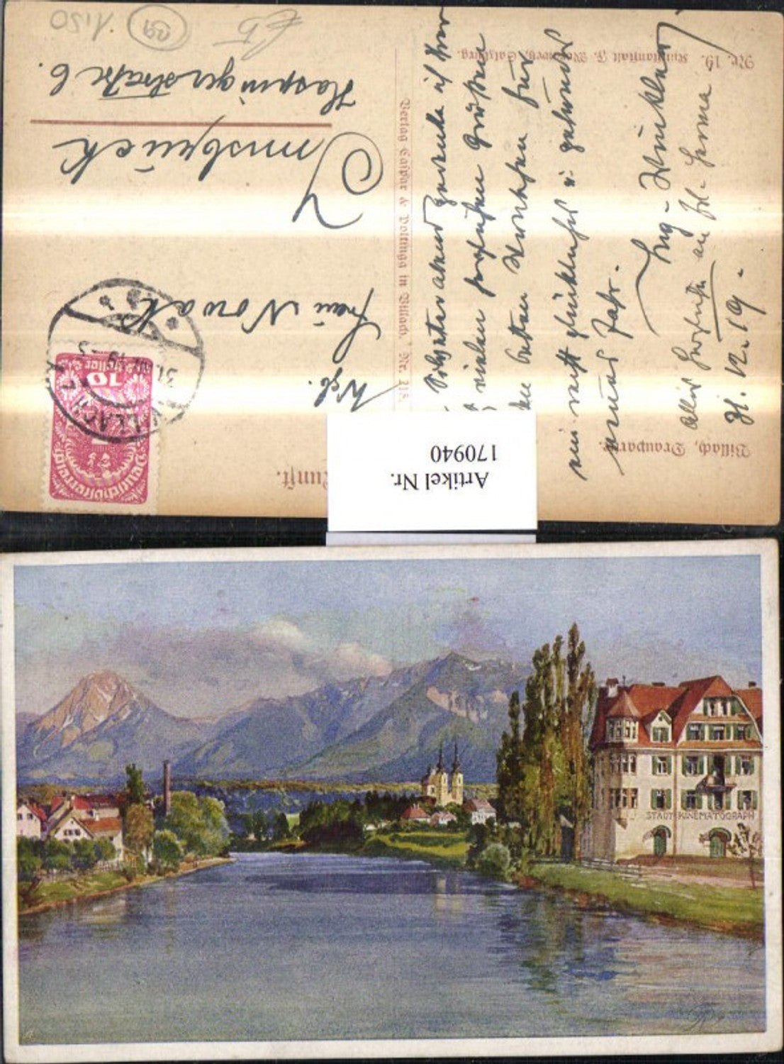 170940,Villach Draupartie Künstlerkarte
