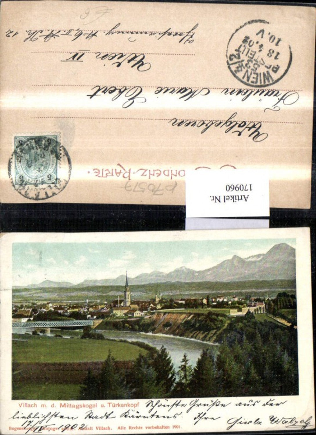 170960,Villach m. d. Mittagskogel u. Türkenkopf