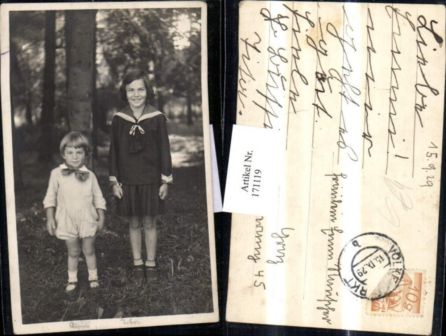 171119,Foto AK 2 Mädchen in Völkermarkt