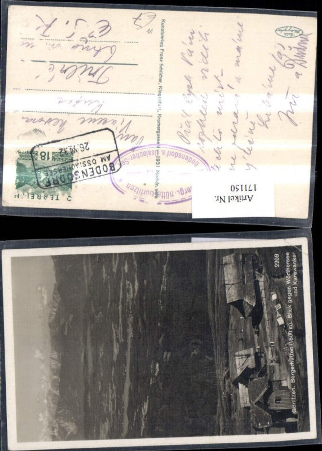 171150,Görlitzen Berghütten Blick geg. Wörthersee u. Karawanken