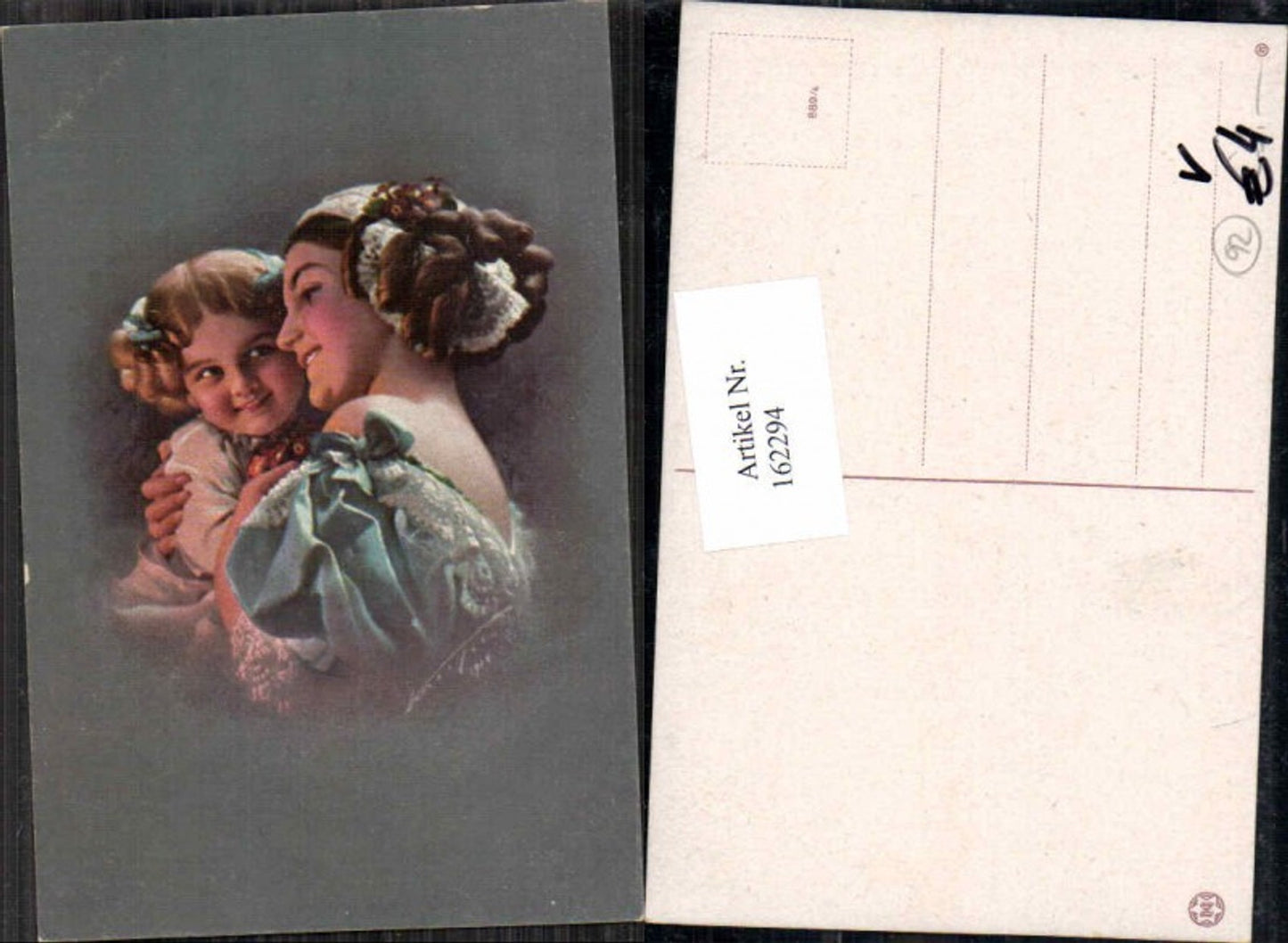 162294,Kind Mädchen Mutter Litho Novolito