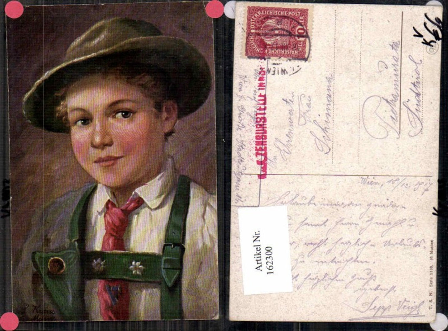162300,Theo Stroefer 1133 Kind Junge Tracht Hut L. Kraus München