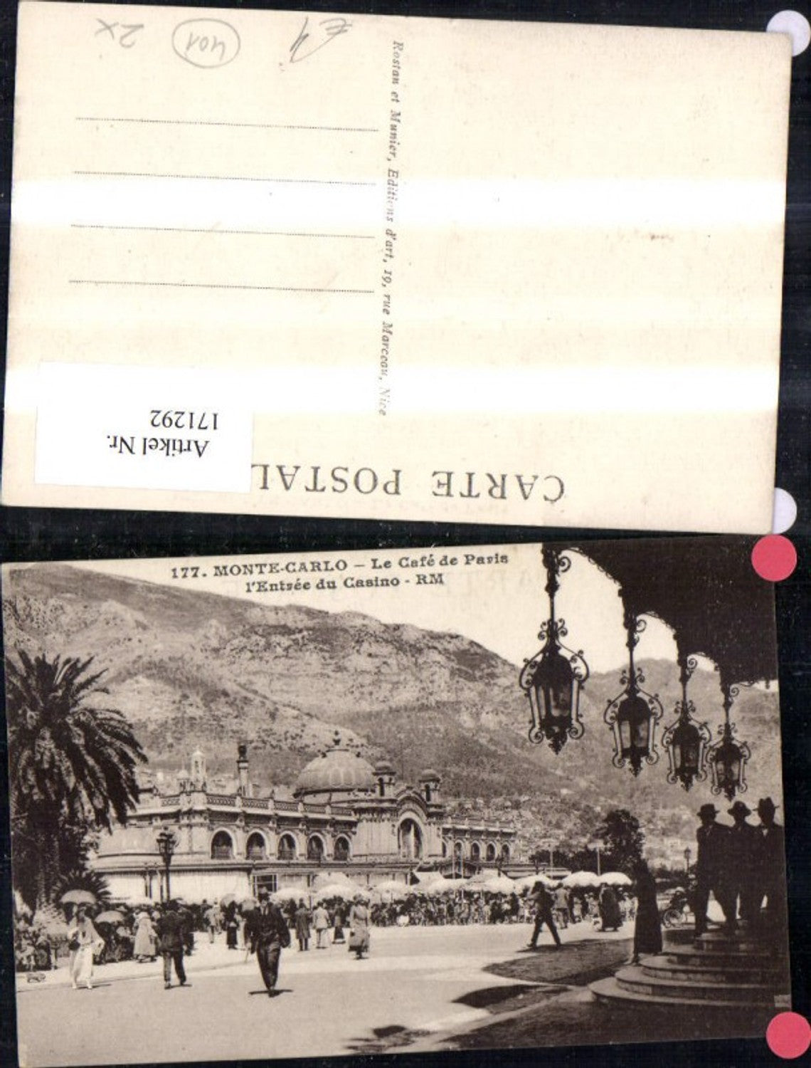 171292,Monte Carlo Le Cafe de Paris L Entree du Casino Kasino Personen Strassenansicht