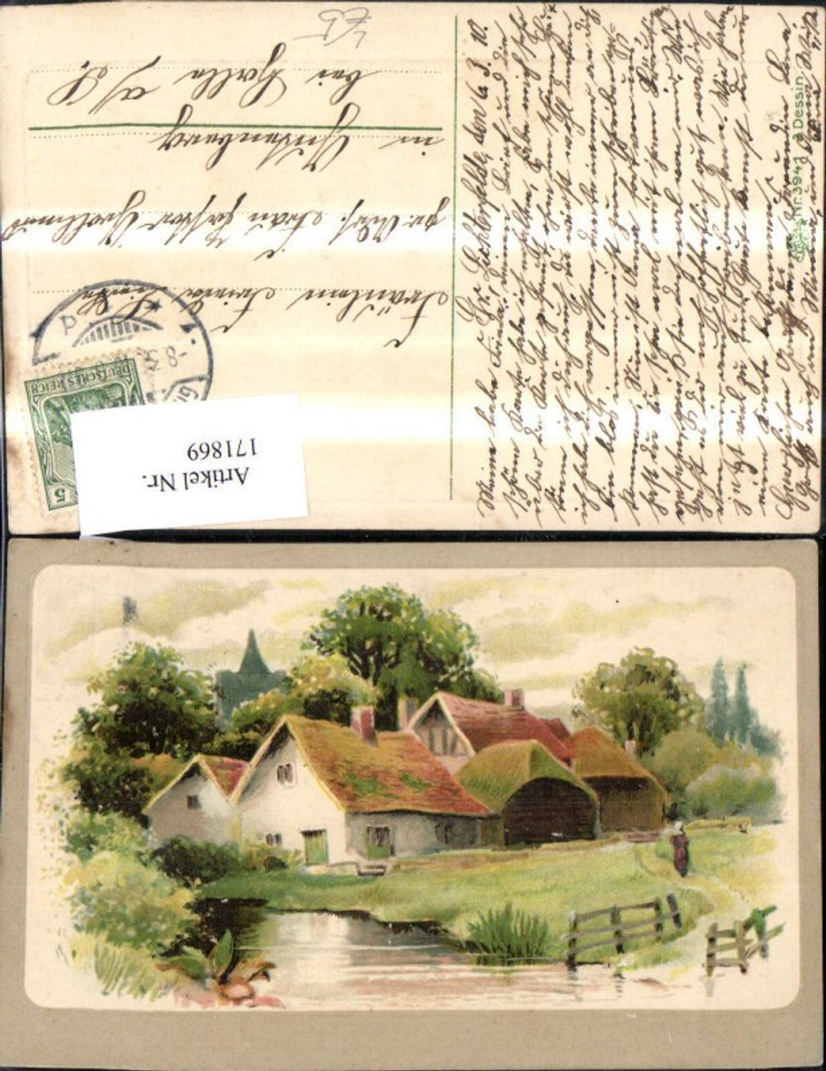 171869,Künstler Ak Litho Passepartout Landschaft pub Erika 3941