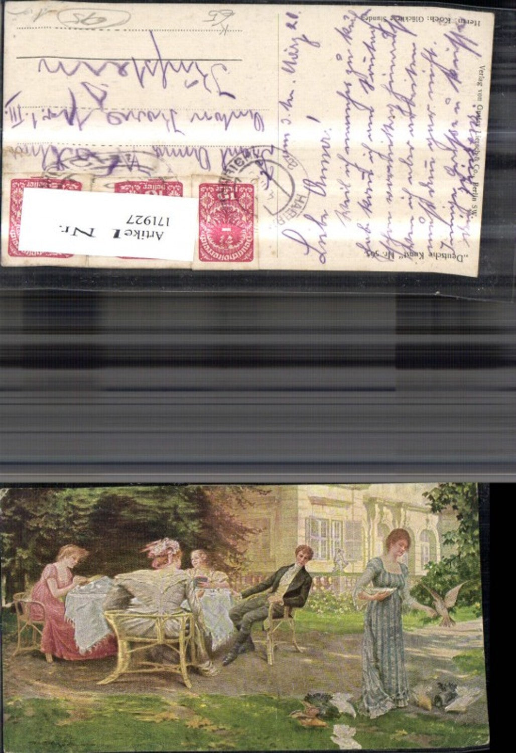 171927,Künstler Ak Glückliche Stunden Gesellschaft i. Garten sign H. Koch