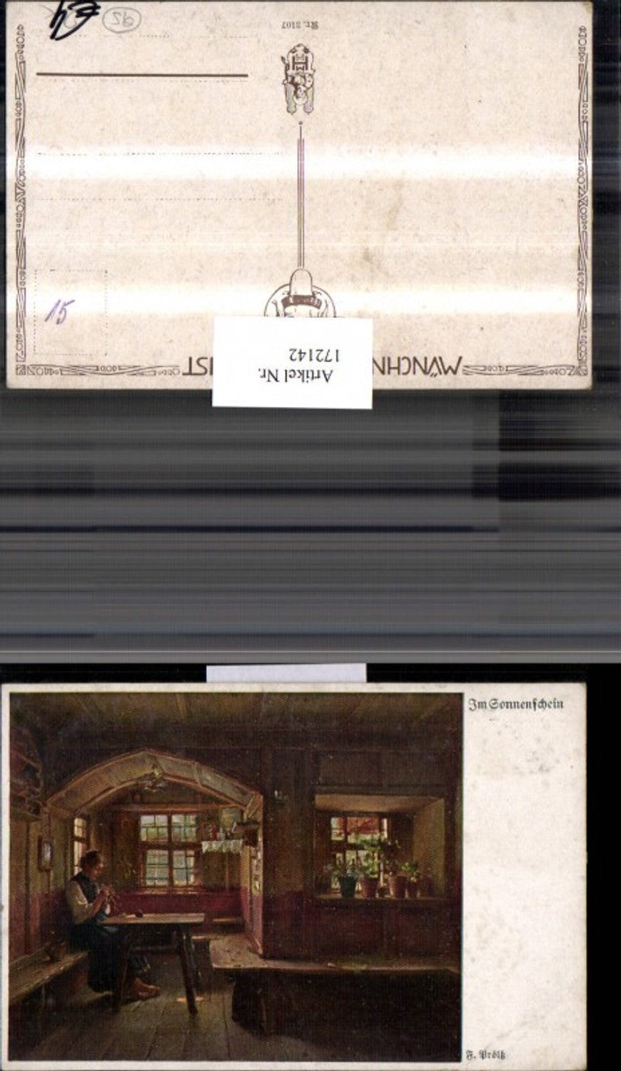172142,Künstler Ak F. Prölß Im Sonnenschein Frau beim Stricken