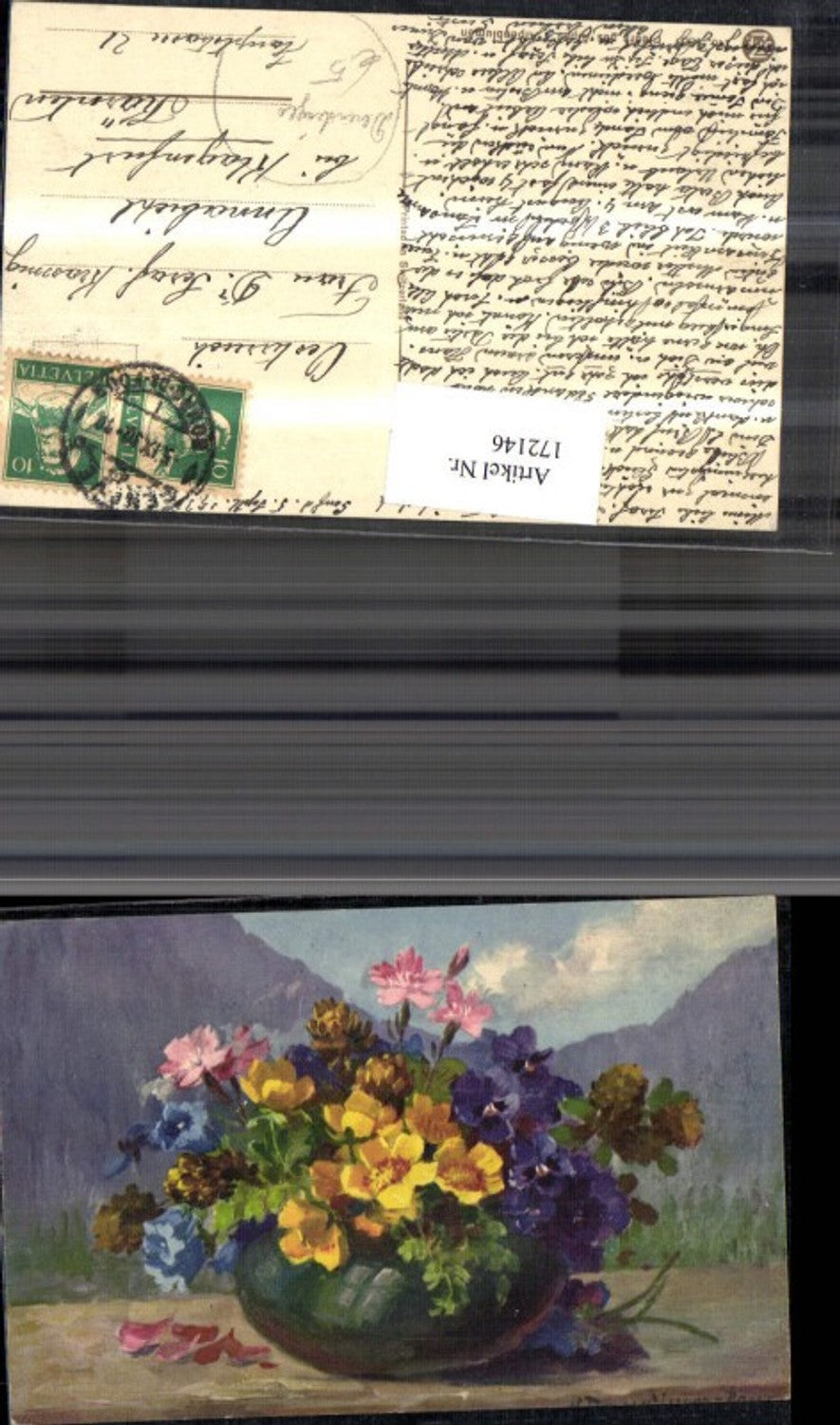 172146,Künstler Ak Roux Derendinger Blumen