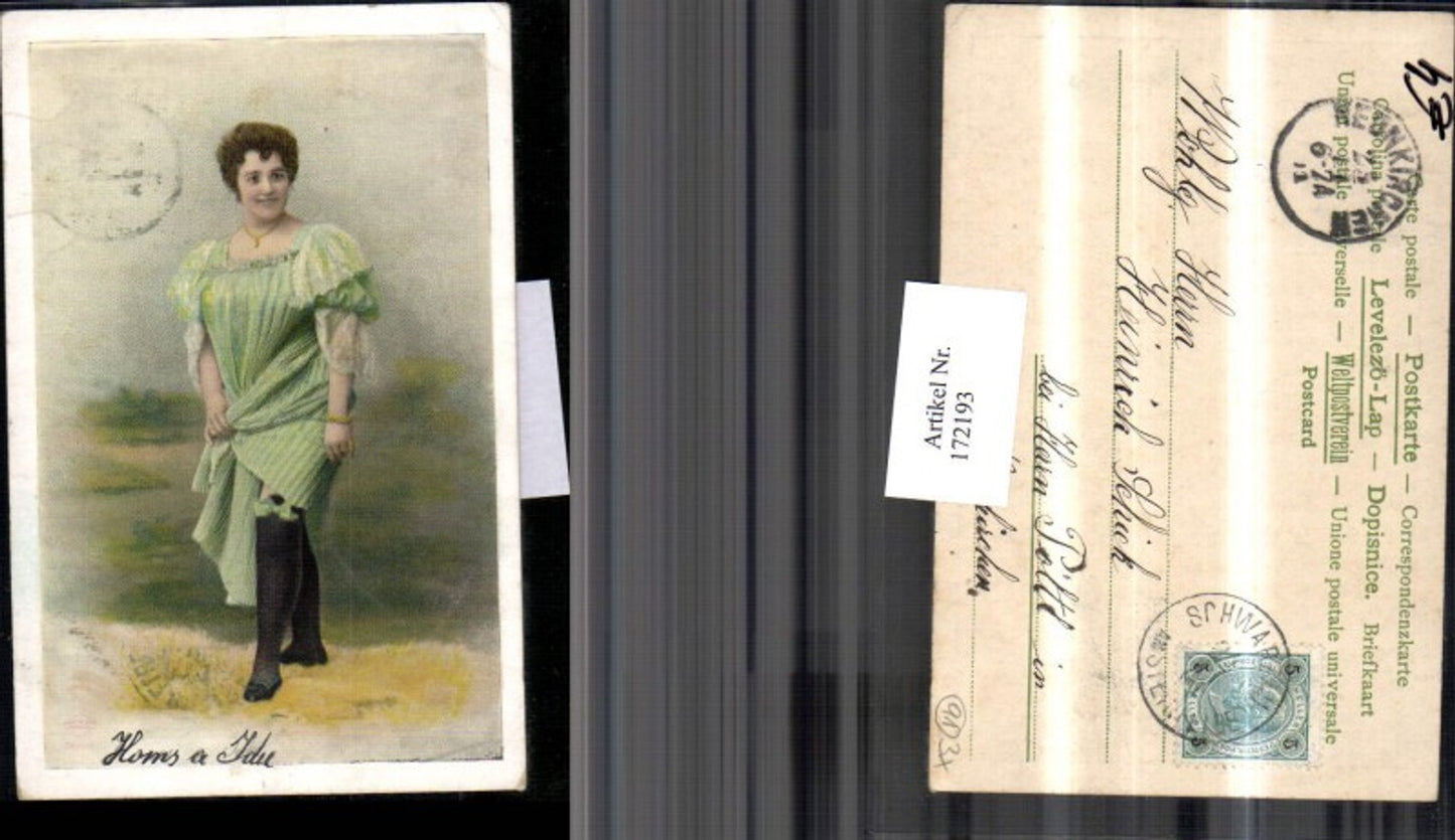 172193, Woman with dress and stockings